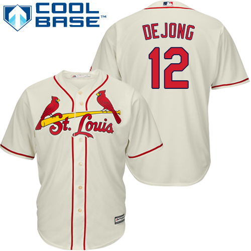 Cardinals #12 Paul DeJong Cream New Cool Base Stitched MLB Jersey